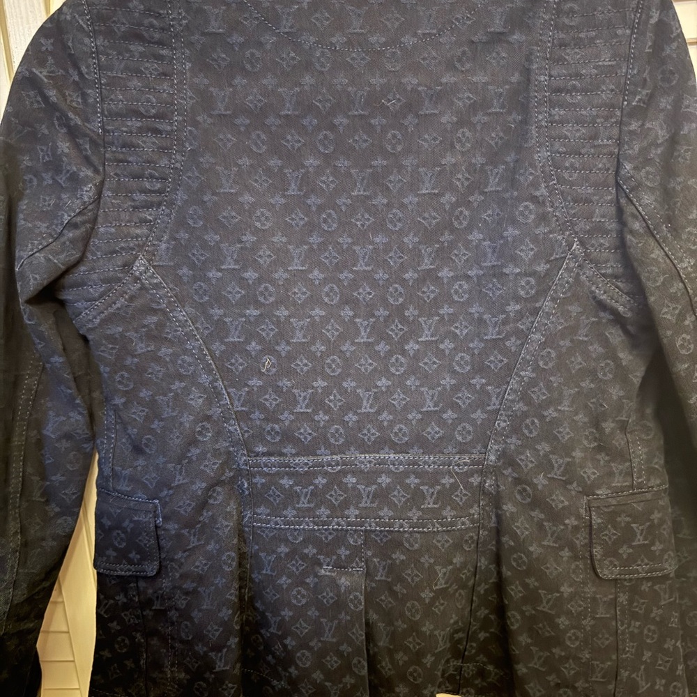 Authentic Louis Vuitton Navy Blue Monogram Jacquard Denim - Picture 4 of 11